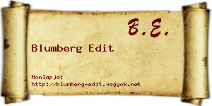 Blumberg Edit névjegykártya